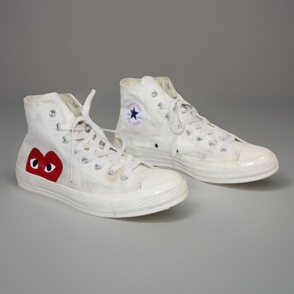 Converse Chuck Taylor All Star 70 Hi Comme des Garcons PLAY White US Mens 8 - Picture 1 of 13